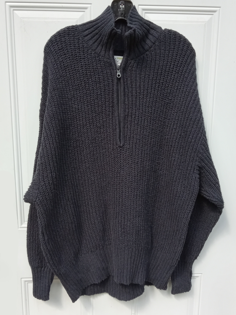 Offline by Aerie Oversized Half-Zip Knit Sweater Size Medium